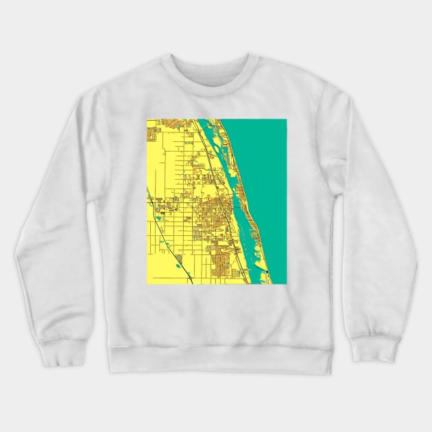 Vero Beach Florida Map Graphic Art Crewneck Sweatshirt by Tdjacks1